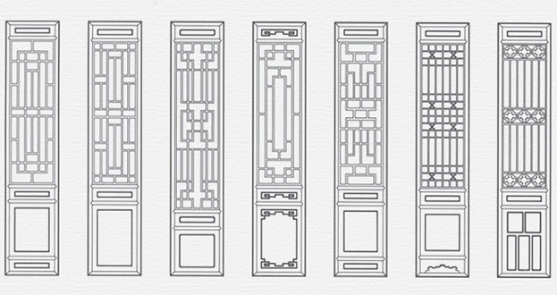 昌宁常用中式仿古花窗图案隔断设计图